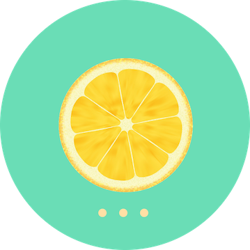 Animation of a lemon with loading dots below it. Conveys that SnapCalorie's AI algorithm will take a few seconds to process the calorie count in a photo of food.